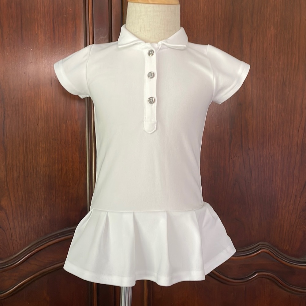 Garb Ponte Vedra Club White Tennis Golf Dress 12-18M Seahorse Logo Peplum Dress